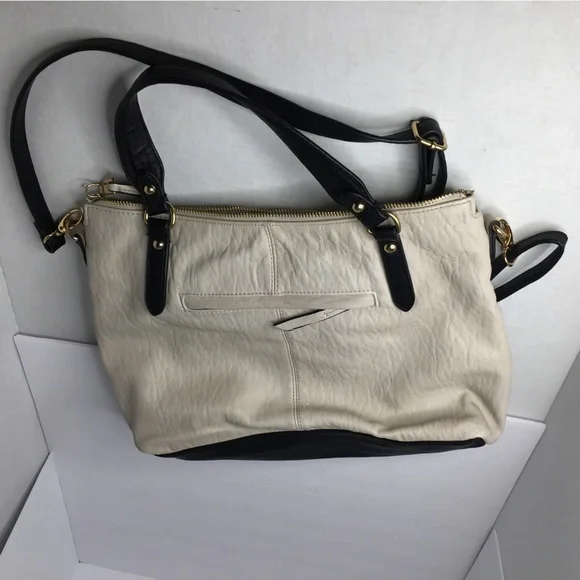 Jessica Simpson Shoulder Bag Crossbody Strap Black Cream & Snake Print Leather - Picture 8 of 8